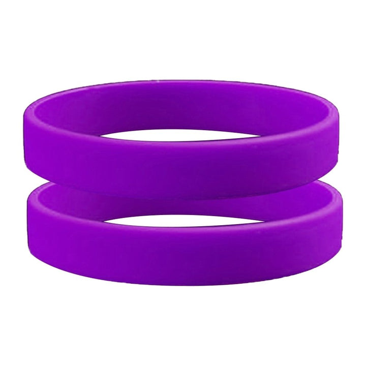 2 Pcs Men Women Silicone Wristbands Solid Color Sports Bracelet Bangle Gift Image 1