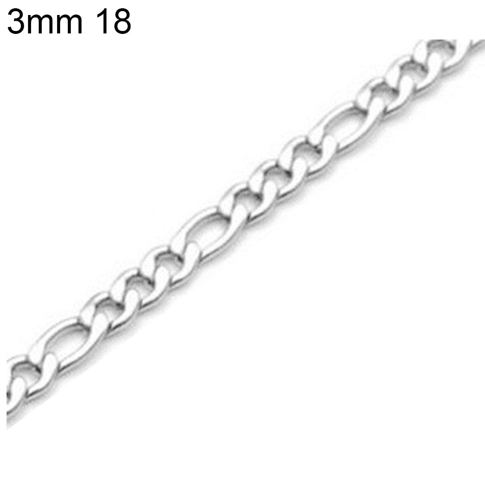 3mm-7mm Men Fashion Stainless Steel Band Figaro Chain Necklace 18Inch - 26Inch Image 2