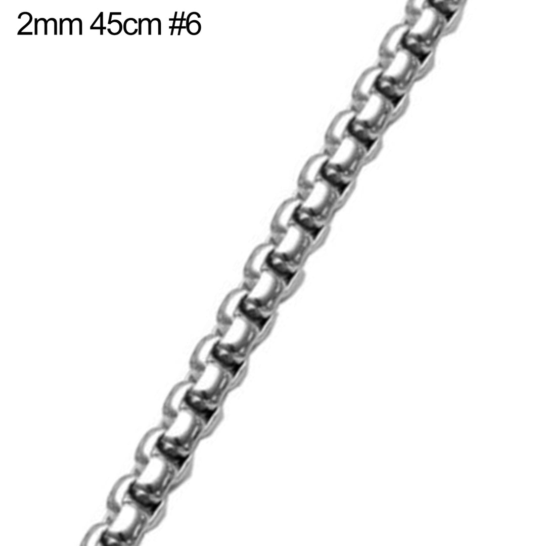 2-9mm Mens Womens Stainless Steel Silver Plated Twist Link Chain Necklace Image 1