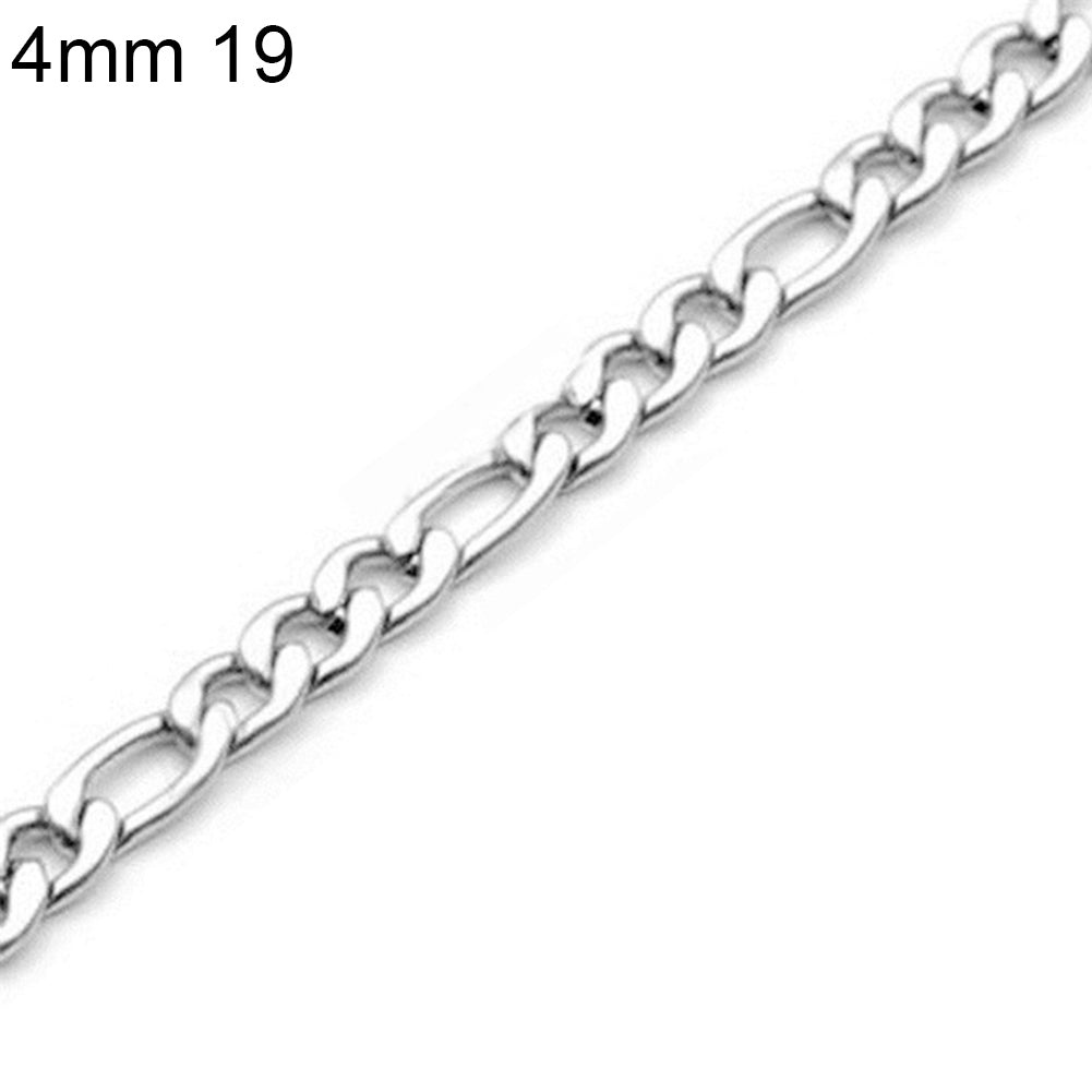 3mm-7mm Men Fashion Stainless Steel Band Figaro Chain Necklace 18Inch - 26Inch Image 8