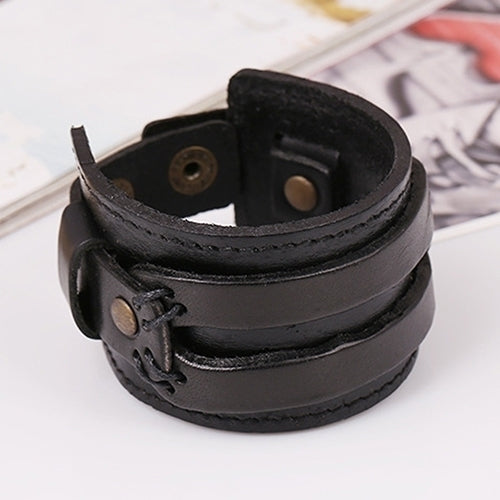 Men Women Punk Retro Wide Faux Leather Belt Bracelet Wristband Jewelry Gift Image 11