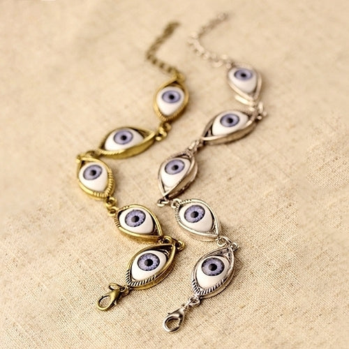 Fashion Unisex Angel Evil Demon Big Eye Eyeball Pattern Bracelet Chain Jewelry Gift Image 2