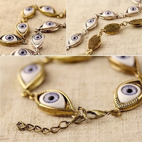 Fashion Unisex Angel Evil Demon Big Eye Eyeball Pattern Bracelet Chain Jewelry Gift Image 4