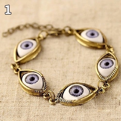 Fashion Unisex Angel Evil Demon Big Eye Eyeball Pattern Bracelet Chain Jewelry Gift Image 4