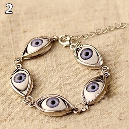 Fashion Unisex Angel Evil Demon Big Eye Eyeball Pattern Bracelet Chain Jewelry Gift Image 6