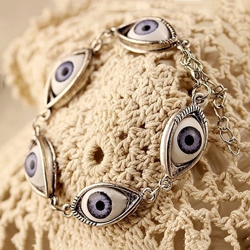 Fashion Unisex Angel Evil Demon Big Eye Eyeball Pattern Bracelet Chain Jewelry Gift Image 7