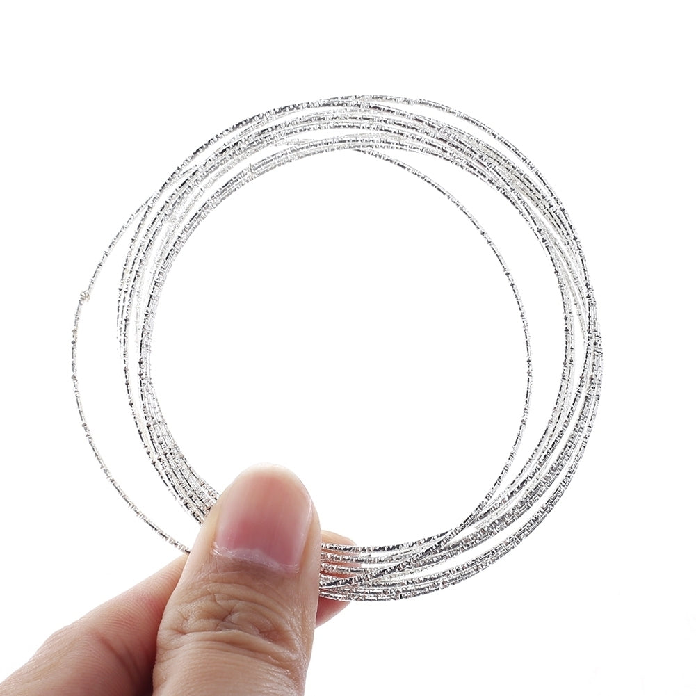 10Pcs Womens Fashion Etched Dimpled Circle Bangles Bracelets Jewelry Gift Image 3