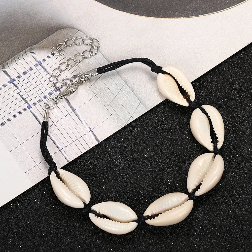 Bohemian Cowrie Shell Charm Woven Bracelet Women Adjustable Bangle Jewelry Gift Image 4