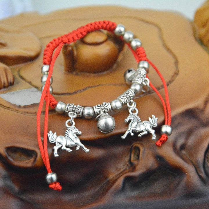 Bracelet Fashionable Corn/Horse/Elephant Pendant Bell Cotton Thread Chain Bracelet for Year Image 10