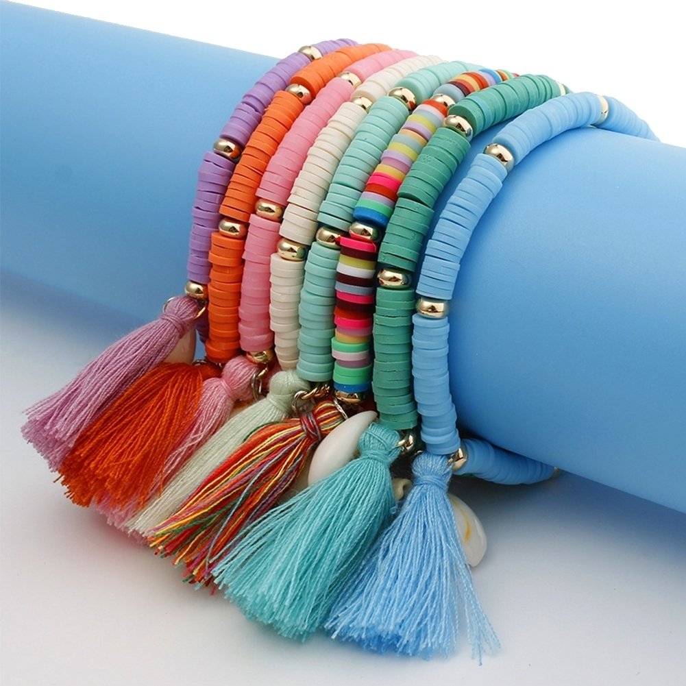 Friendship Bracelet Bohemian Rope Shell Charm Tassel Bangle Women Jewelry Gift Image 10