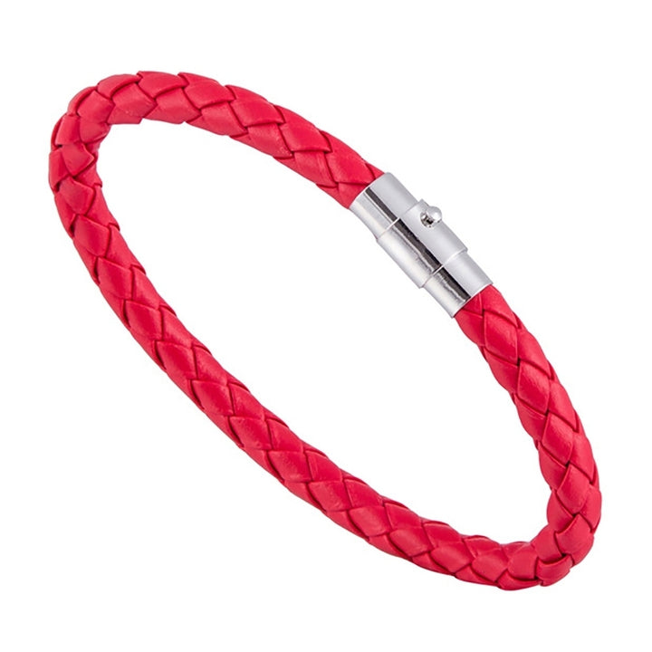 Women Fashion Leather Rope Braided Buckle Bracelet Bangle Wrap Jewelry Gift Image 4