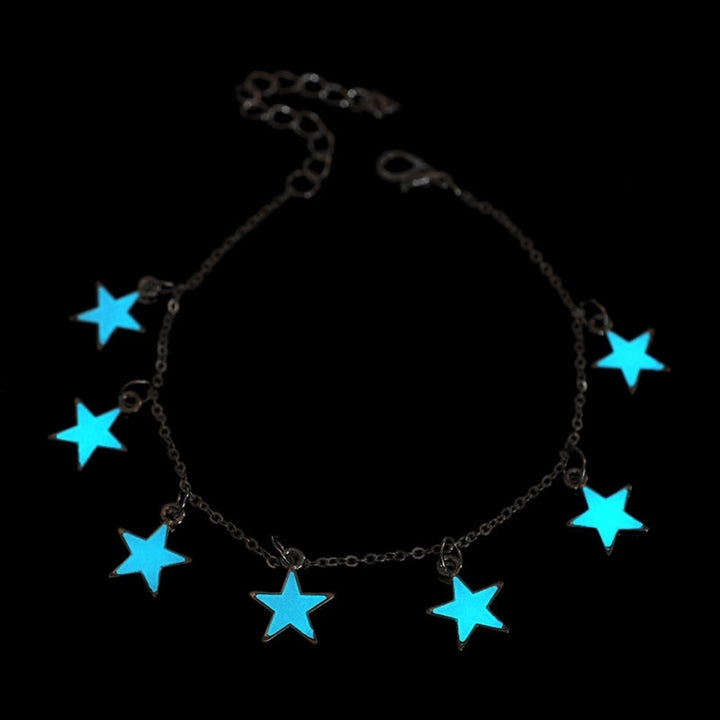 Fashion Luminous Star Tassel Charm Ankle Bracelet Anklet Women Beach Jewelry Image 4