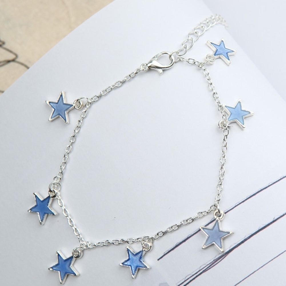 Fashion Luminous Star Tassel Charm Ankle Bracelet Anklet Women Beach Jewelry Image 4