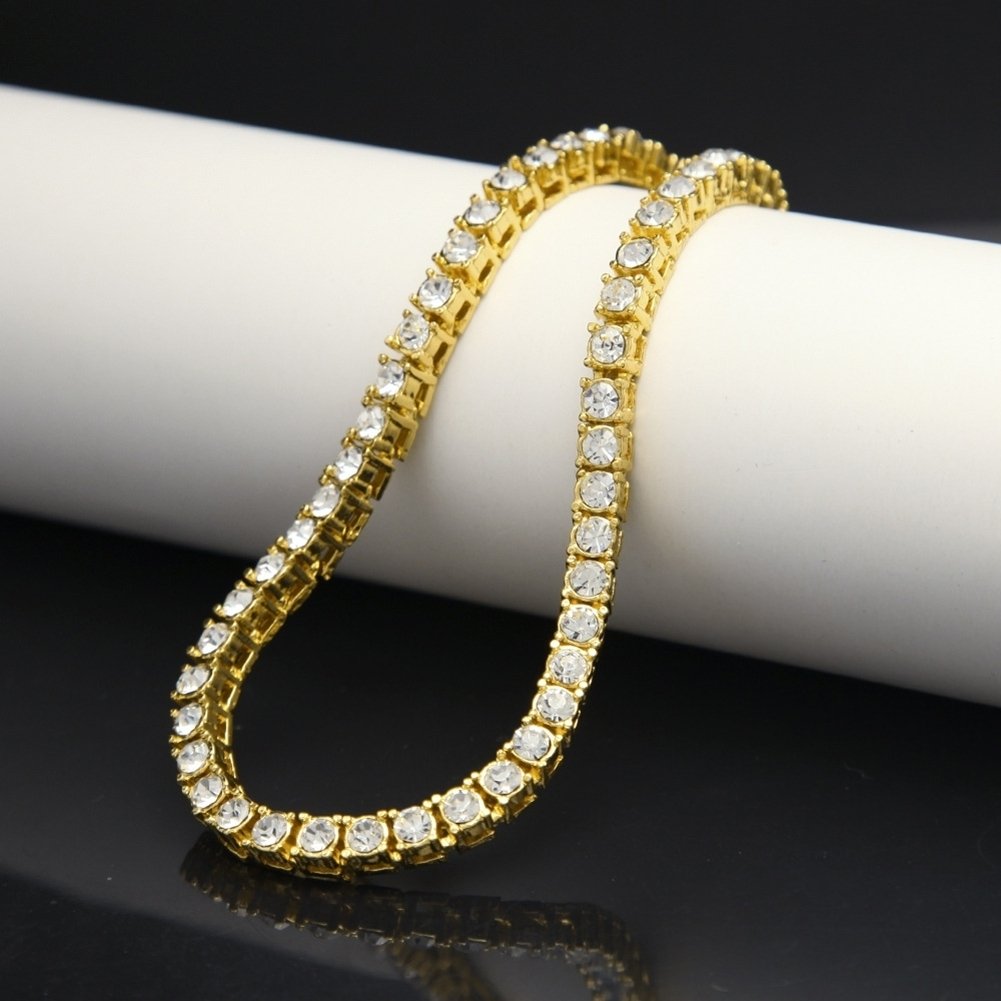 Fashion Single Row Rhinestone Inlaid Men Bracelet Bangle Party Jewelry Gift Image 10