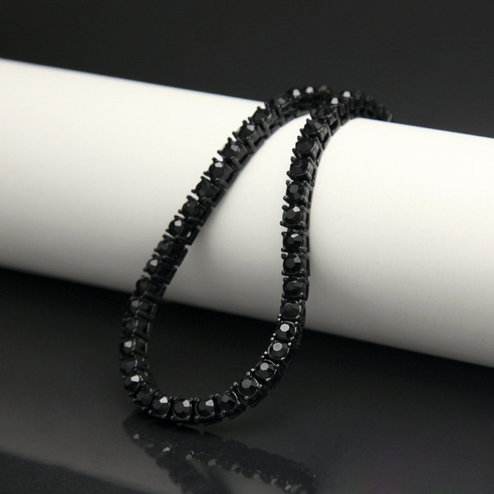 Fashion Single Row Rhinestone Inlaid Men Bracelet Bangle Party Jewelry Gift Image 11