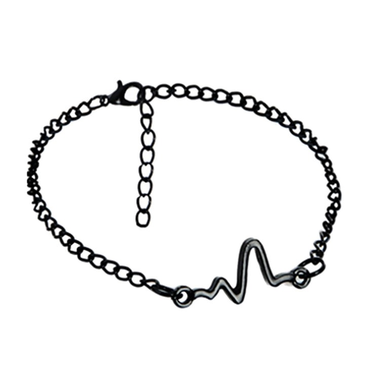 Unique Sound Wave Bangle Chain Bracelet Wristband Women Couple Jewelry Gift Image 2