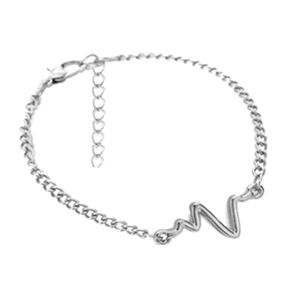 Unique Sound Wave Bangle Chain Bracelet Wristband Women Couple Jewelry Gift Image 3