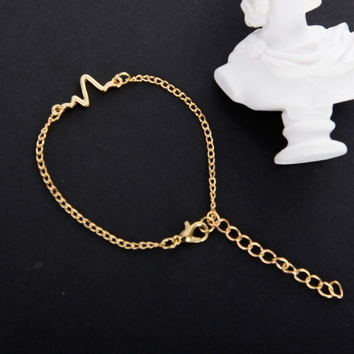 Unique Sound Wave Bangle Chain Bracelet Wristband Women Couple Jewelry Gift Image 10