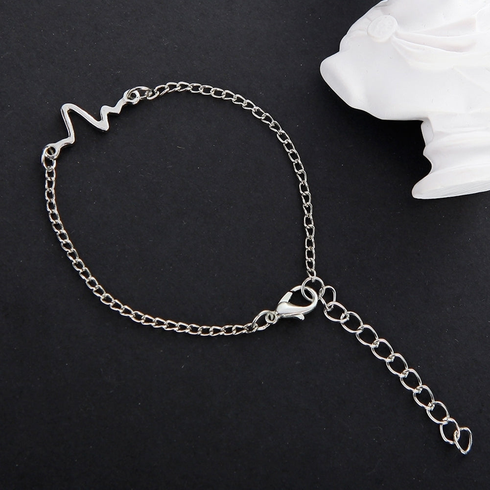 Unique Sound Wave Bangle Chain Bracelet Wristband Women Couple Jewelry Gift Image 11