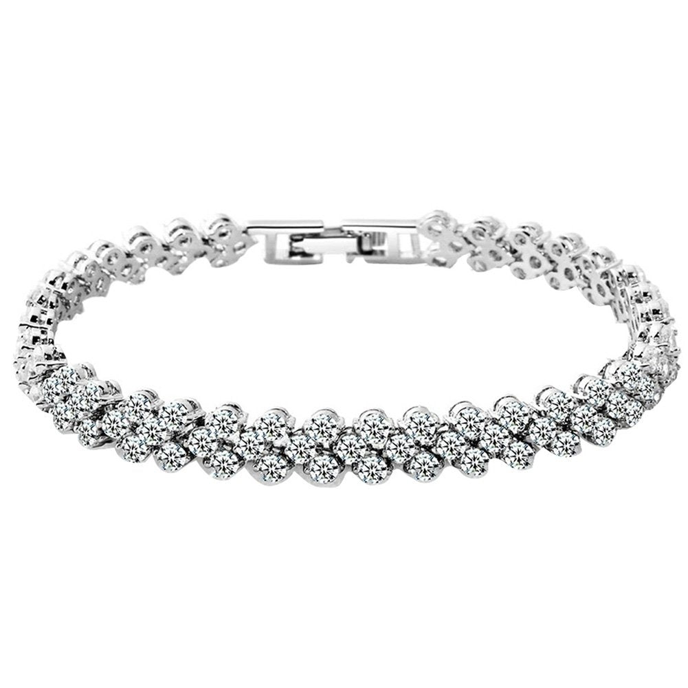 Women Fashion Full Rhinestone Inlaid Bracelet Bangle Wedding Party Jewelry Gift Image 1