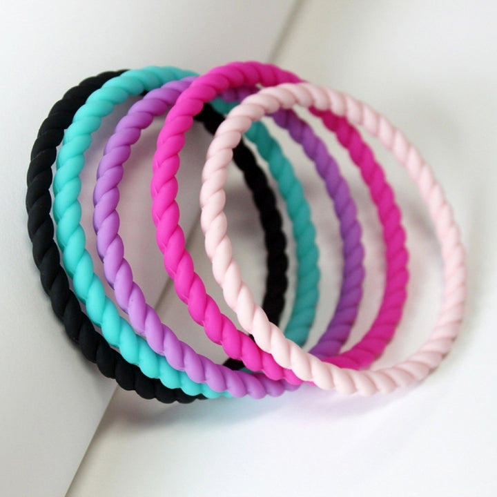 Female Silicone Twist Bracelet Fashion Sports Bangle Wristband Jewelry Gift Image 1