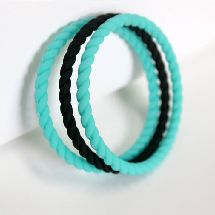 Female Silicone Twist Bracelet Fashion Sports Bangle Wristband Jewelry Gift Image 2