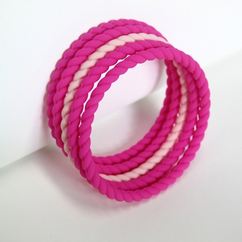 Female Silicone Twist Bracelet Fashion Sports Bangle Wristband Jewelry Gift Image 3