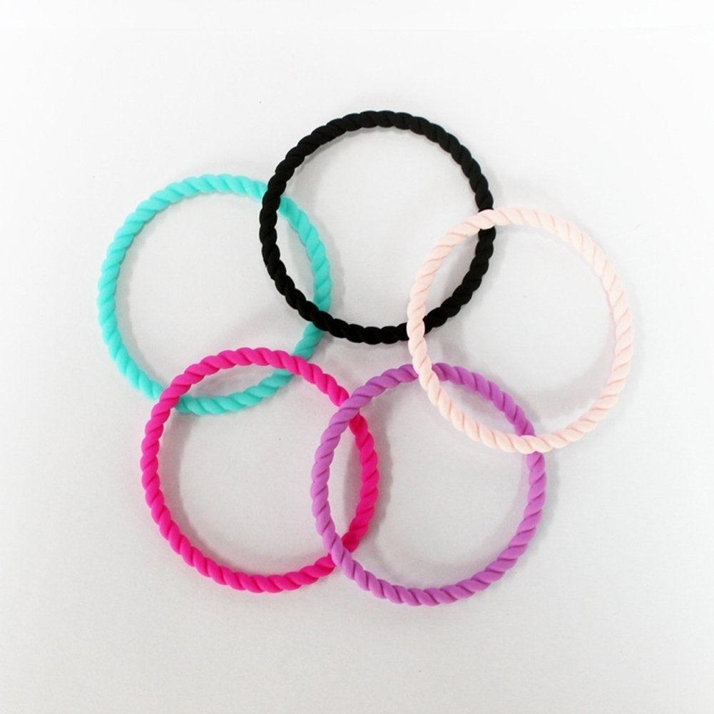 Female Silicone Twist Bracelet Fashion Sports Bangle Wristband Jewelry Gift Image 4