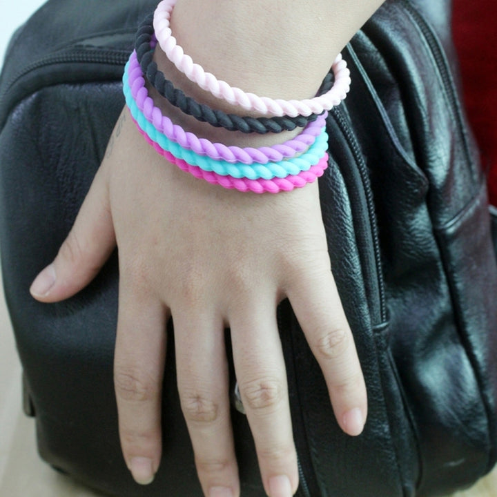 Female Silicone Twist Bracelet Fashion Sports Bangle Wristband Jewelry Gift Image 6