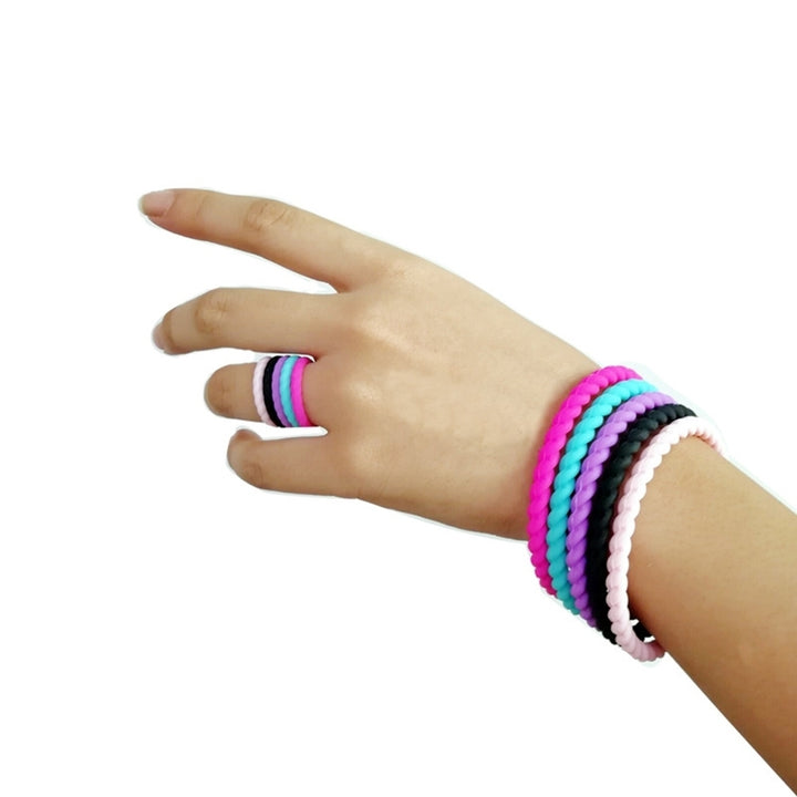 Female Silicone Twist Bracelet Fashion Sports Bangle Wristband Jewelry Gift Image 7