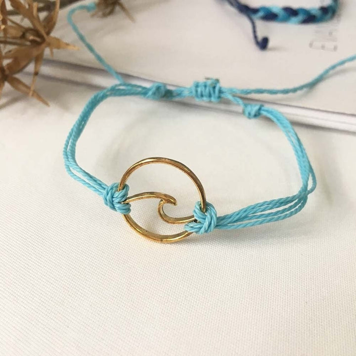 3Pcs Women Summer Beach Sea Wave Strand Bracelet Adjustable Bangle Jewelry Gift Image 6