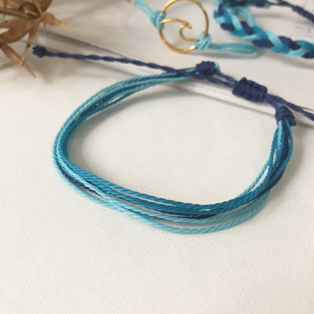 3Pcs Women Summer Beach Sea Wave Strand Bracelet Adjustable Bangle Jewelry Gift Image 7