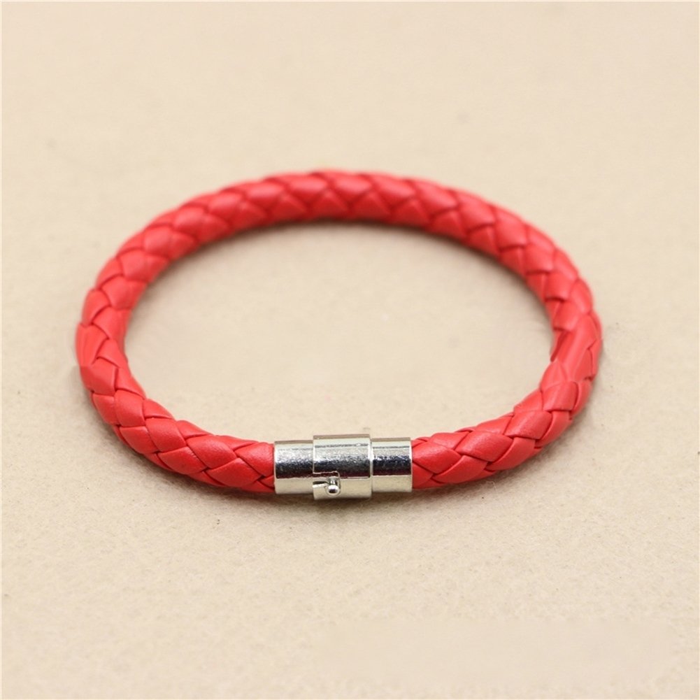 Unisex Faux Leather Braided Wristband Bracelet Magnetic Clasp Bangle Jewelry Image 4