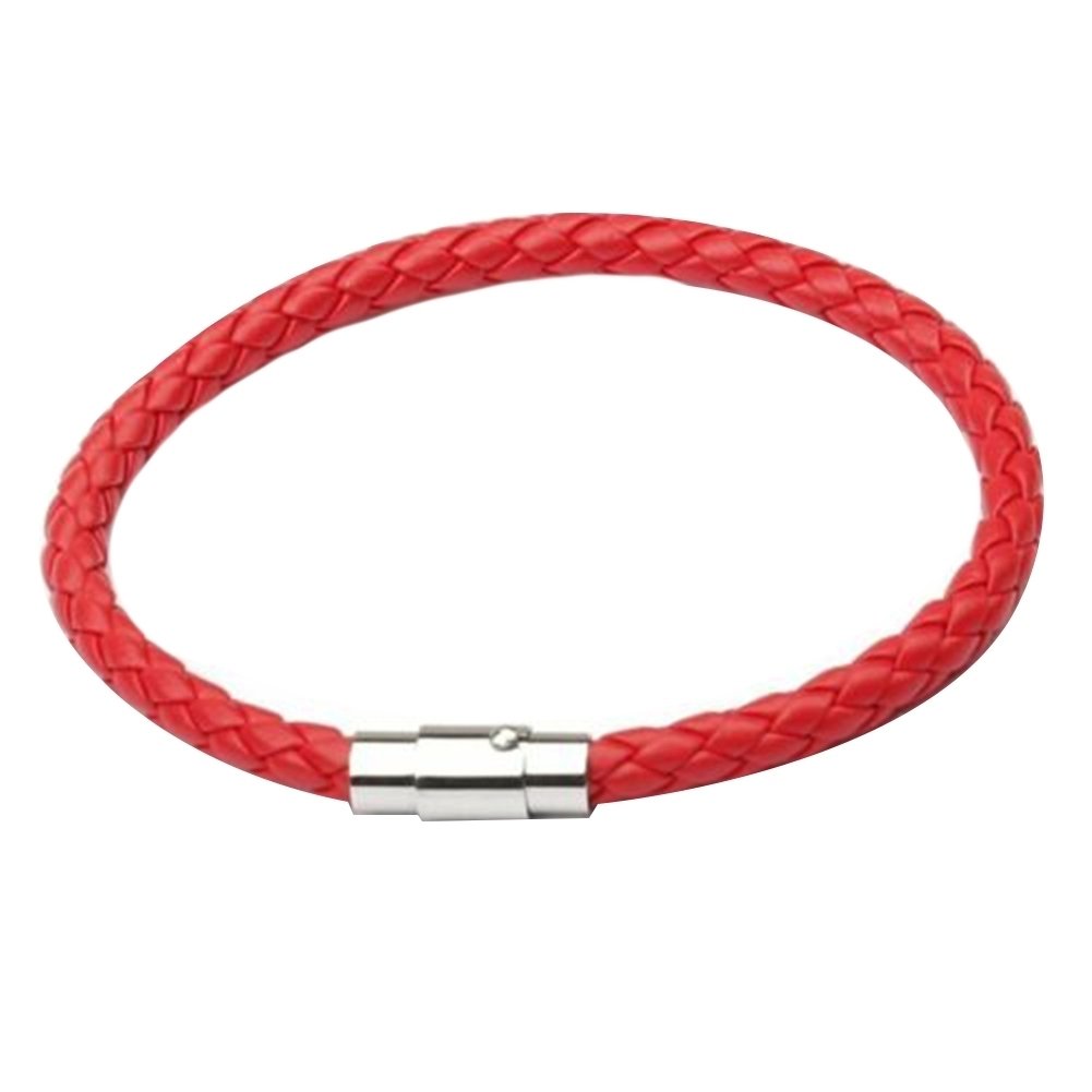 Unisex Faux Leather Braided Wristband Bracelet Magnetic Clasp Bangle Jewelry Image 1