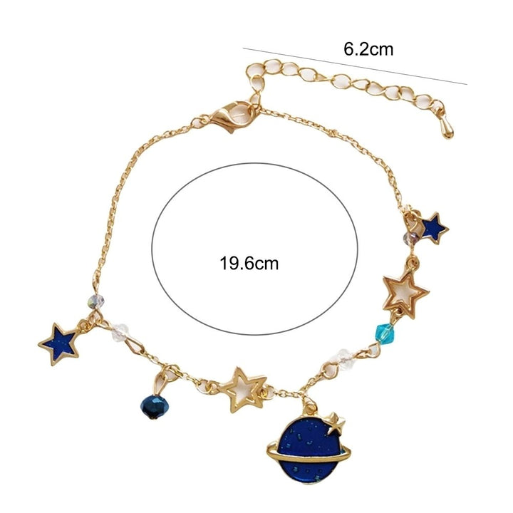 Women Star Planet Dangle Faux Quartz Bracelet Bangle Wedding Party Jewelry Gift Image 9