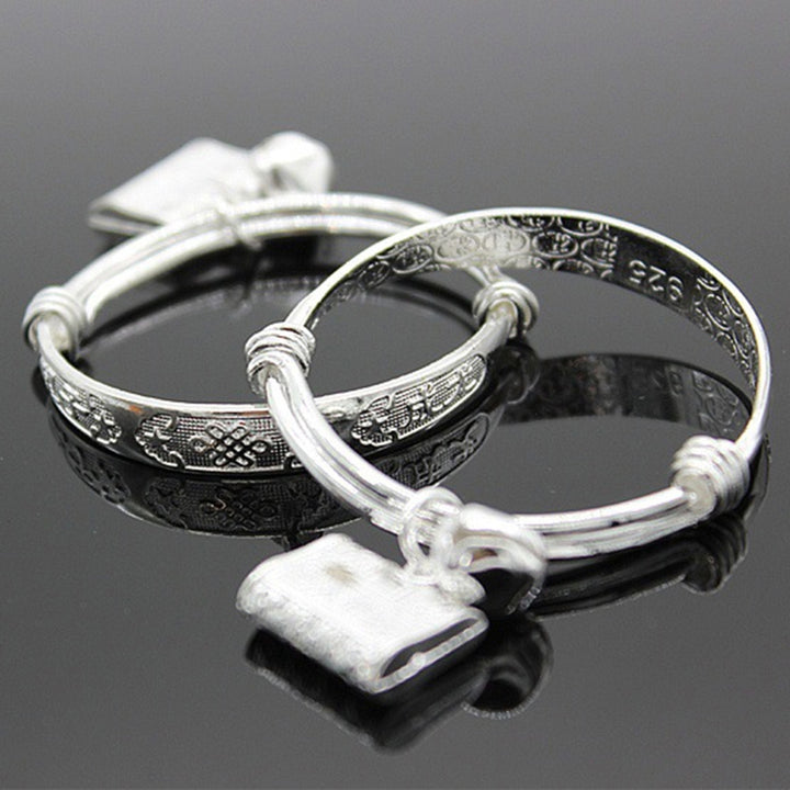 Bracelet Embossing Design Adjustable Jewelry Bell Pendant Baby Bangle for Toddler Image 7