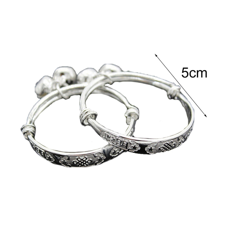 Bracelet Embossing Design Adjustable Jewelry Bell Pendant Baby Bangle for Toddler Image 9