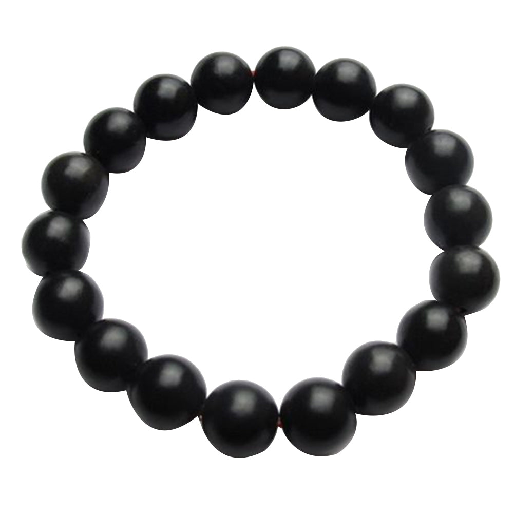 8/10mm Black Stone Beads Charm Bracelet Men Women Minimalist Bangle Jewelry Image 7