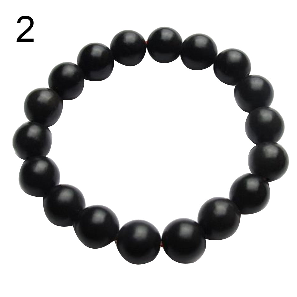 8/10mm Black Stone Beads Charm Bracelet Men Women Minimalist Bangle Jewelry Image 9