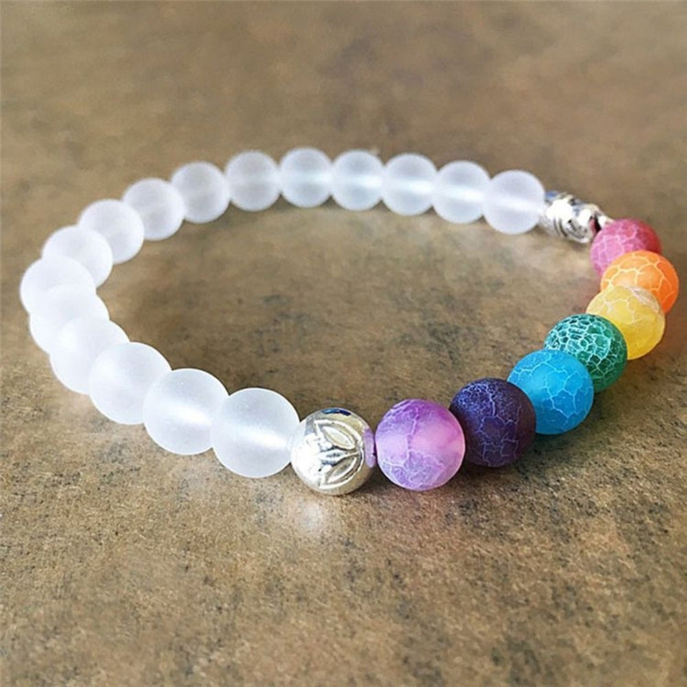 7 Colors Charm Grinding Matte Beads Elephant Bracelet Yoga Energy Bangle Jewelry Image 2