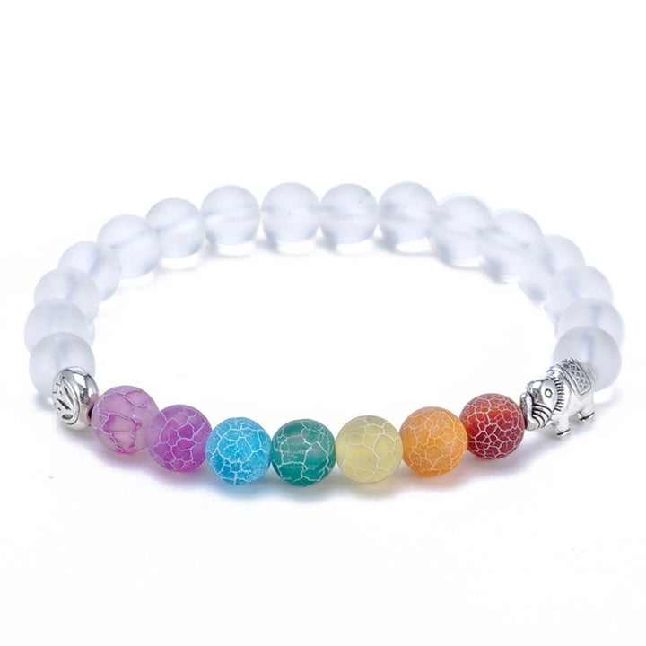 7 Colors Charm Grinding Matte Beads Elephant Bracelet Yoga Energy Bangle Jewelry Image 6