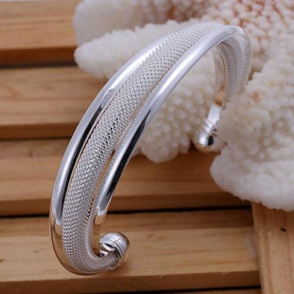 Party Women Silver Plated Open Bangle Cuff Bracelet Jewelry Image 1