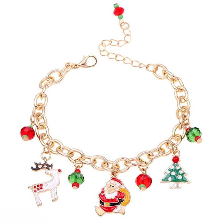 Christmas Unisex Santa Tree Elk Pendant Charm Chain Bracelet Hand Wrist Jewelry Image 1