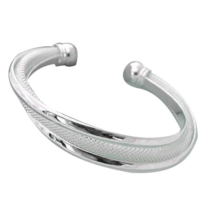 Party Women Silver Plated Open Bangle Cuff Bracelet Jewelry Image 3