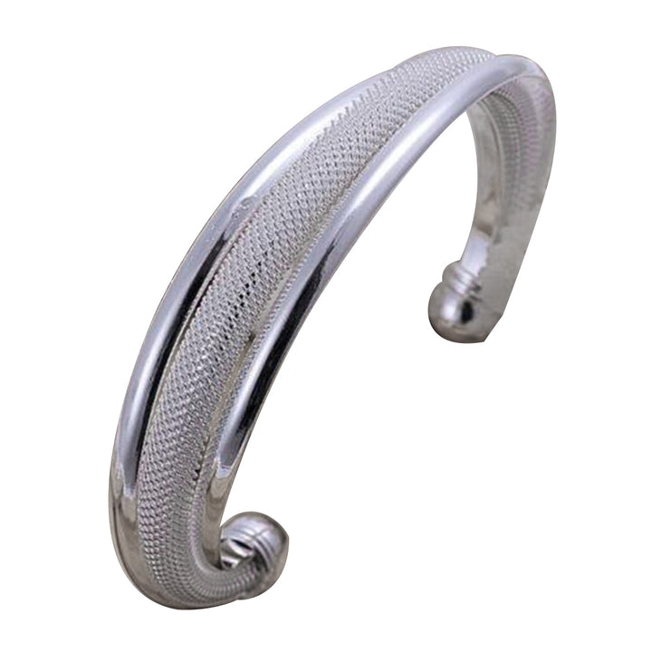 Party Women Silver Plated Open Bangle Cuff Bracelet Jewelry Image 4