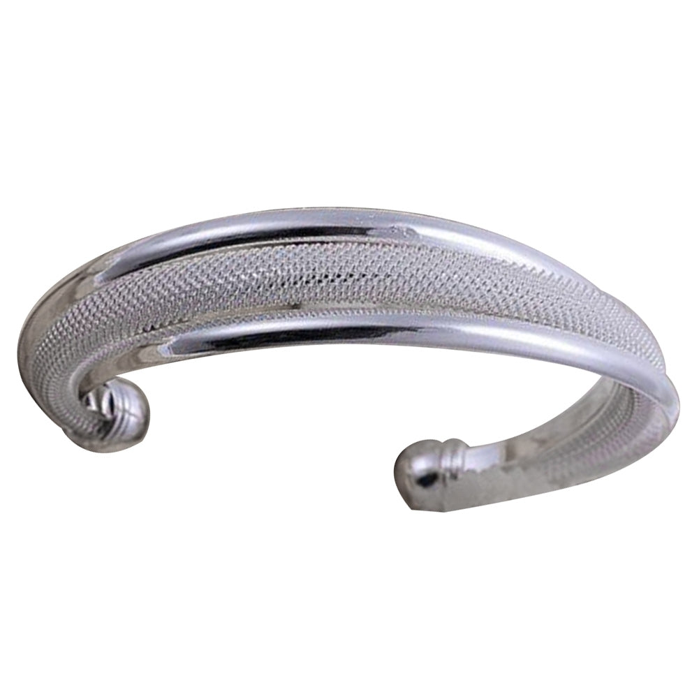 Party Women Silver Plated Open Bangle Cuff Bracelet Jewelry Image 4