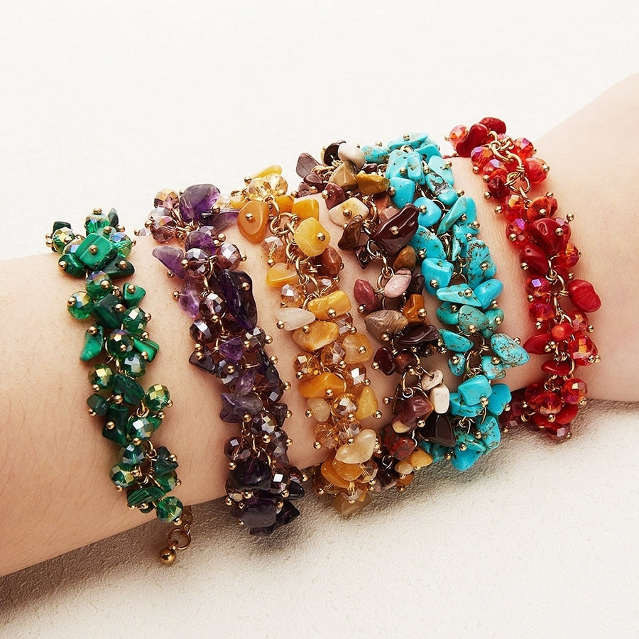 Fashion Stone Women Girl Bracelet Bangle Wrist Band Jewelry Party Holiday Gift Image 1