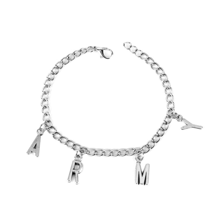 Fashion Unisex Letter ARMY Charm Chain Bracelet Bangle Jewelry Birthday Gift Image 1