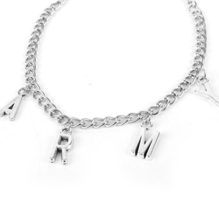 Fashion Unisex Letter ARMY Charm Chain Bracelet Bangle Jewelry Birthday Gift Image 2