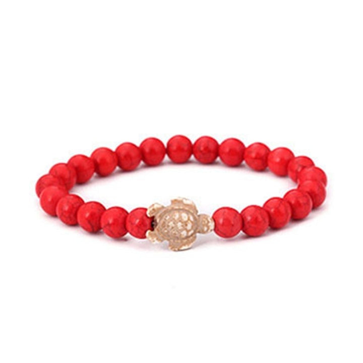 Fashion Unisex Turtle Natural Stone Beads Charm Bracelet Bangle Jewelry Gift Image 6